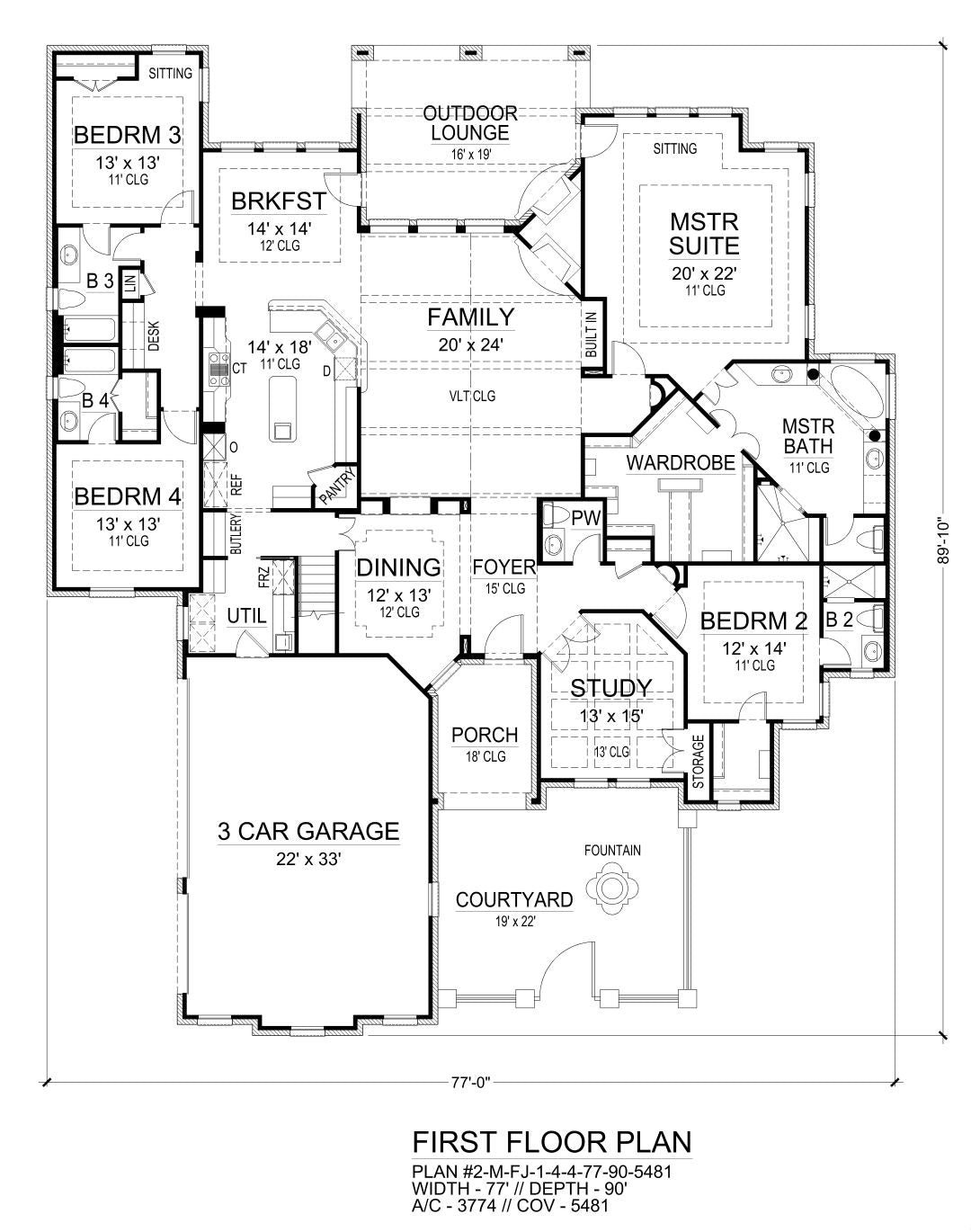 F8046-A Traditional House, 4 Bedrooms, 4.5 Bathrooms | Ridgeview Ranch Exterior