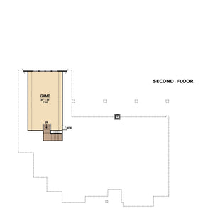 F7843-A Tudor House Second Floor Plan, 3 Bedrooms, 2.5 Bathrooms | Rio Grande 