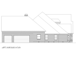F7843-A Tudor House Left Elevation, 3 Bedrooms, 2.5 Bathrooms | Rio Grande 