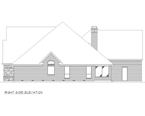 F7843-A Tudor House Right Elevation, 3 Bedrooms, 2.5 Bathrooms | Rio Grande 
