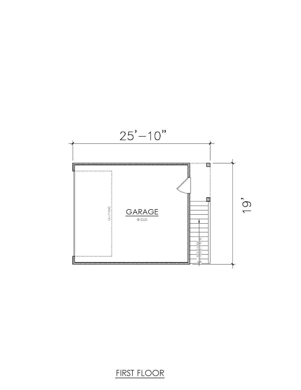 AG7494-A ADU House First Floor Plan, 1 Bed, 1 Bath | Rosemont House Plan 