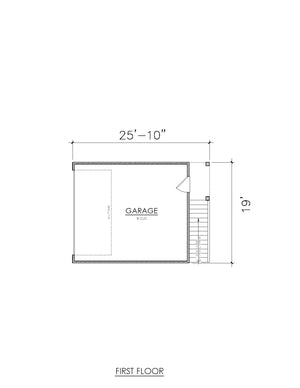 AG7494-A ADU House First Floor Plan, 1 Bed, 1 Bath | Rosemont House Plan 