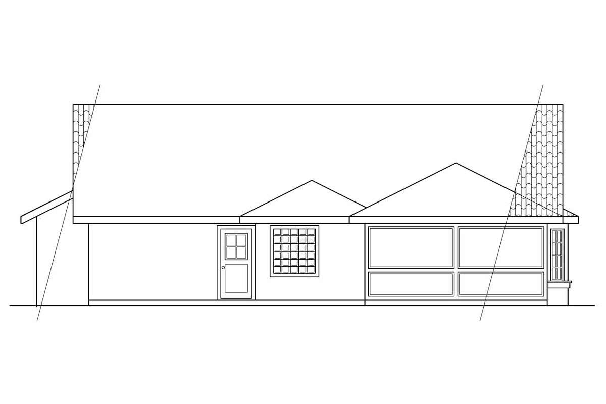 AM8270-A Mediterranean House, 4 Bedrooms, 2 Bathrooms | Alessandro House Plan Rear Elevation