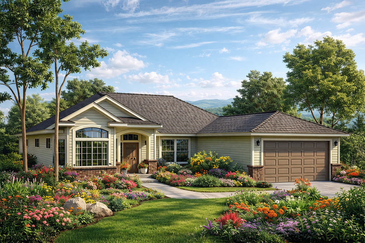 AM8278-A Ranch House, 3 Bedrooms, 2 Bathrooms | Arvada House Plan Exterior