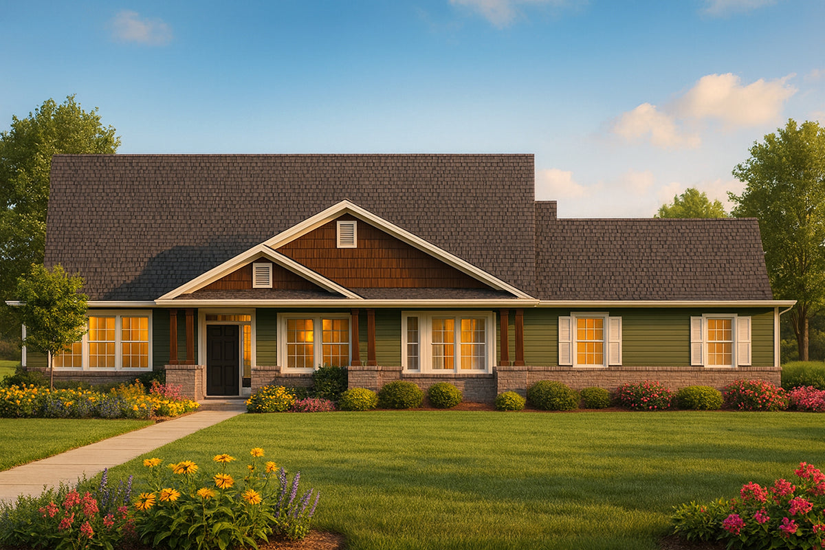 AM7666-A Country House Plan, 4 Bedrooms, 3 Bathrooms | Ashley House Plan Exterior