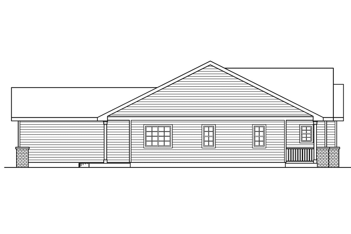 AM8291-A Cottage House, 3 Bedrooms, 2 Bathrooms | Callaway House Plan Left Elevation