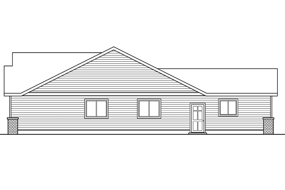 AM8291-A Cottage House, 3 Bedrooms, 2 Bathrooms | Callaway House Plan Right Elevation