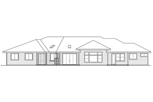 AM8102-A Prairie House, 3 Bedrooms, 3.5 Bathrooms | Laurelhurst House Plan Rear Elevation