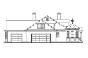 AM8285-A Country House, 4 Bedrooms, 5.5 Bathrooms | Louisville House Plan Left Elevation