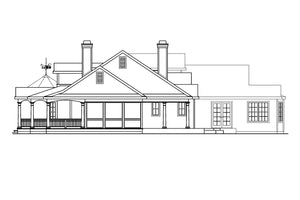 AM8285-A Country House, 4 Bedrooms, 5.5 Bathrooms | Louisville House Plan Right Elevation