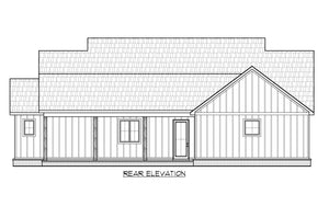 C6701-A Farmhouse House, 3 Bedrooms, 2.5 Bathrooms | Hickory Springs House Plan Rear Elevation