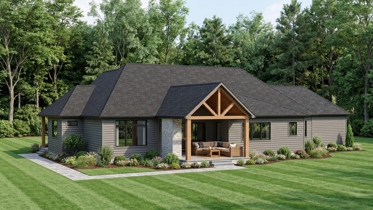 AJ8342-A Modern Farmhouse, 2 to 3 Bedrooms, 3.5 Bathrooms | Plan 1071 House Plan Exterior-6