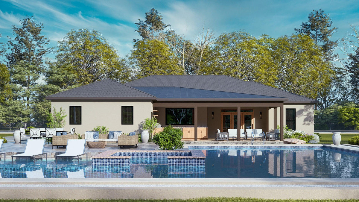 A7571-A Modern House, 3 Bedrooms, 3.5 Bathrooms | Sweet Clover House Exterior-7