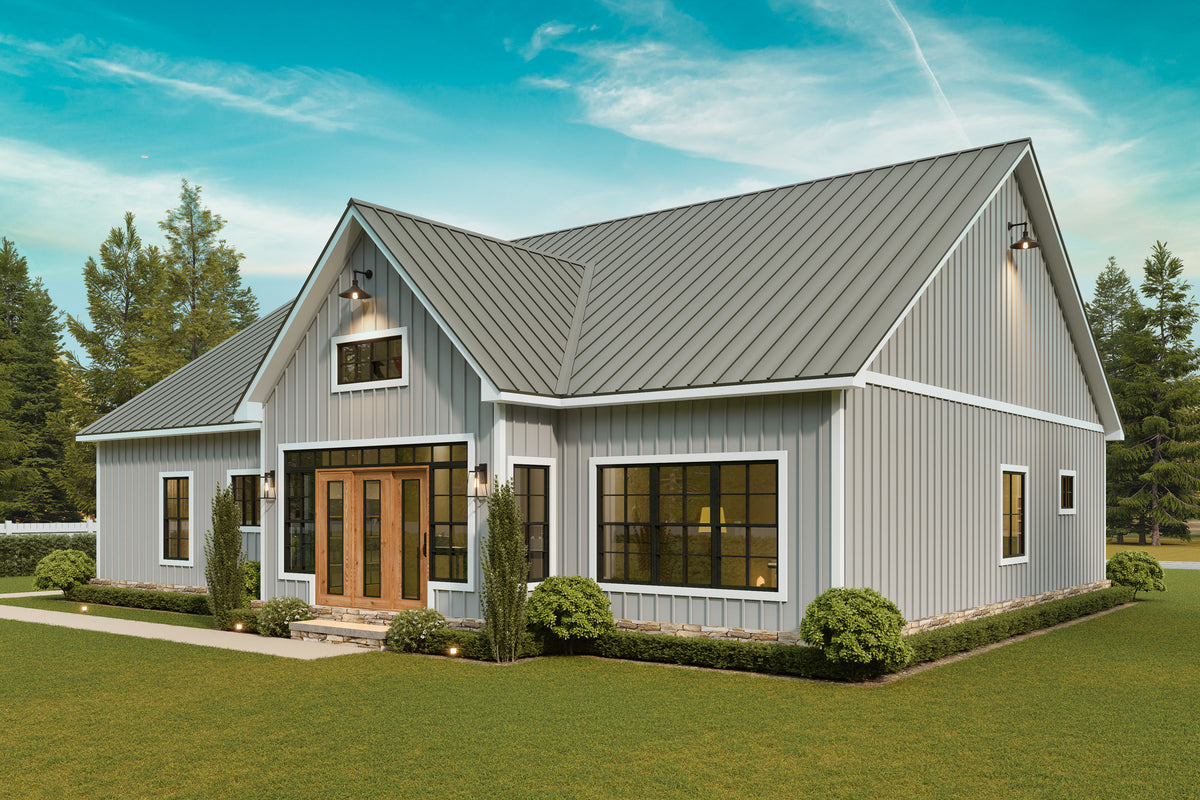 A7683-A Modern Farmhouse, 3 Bedrooms, 3.5 Bathrooms | Whitemoore A House Plan Exterior-10
