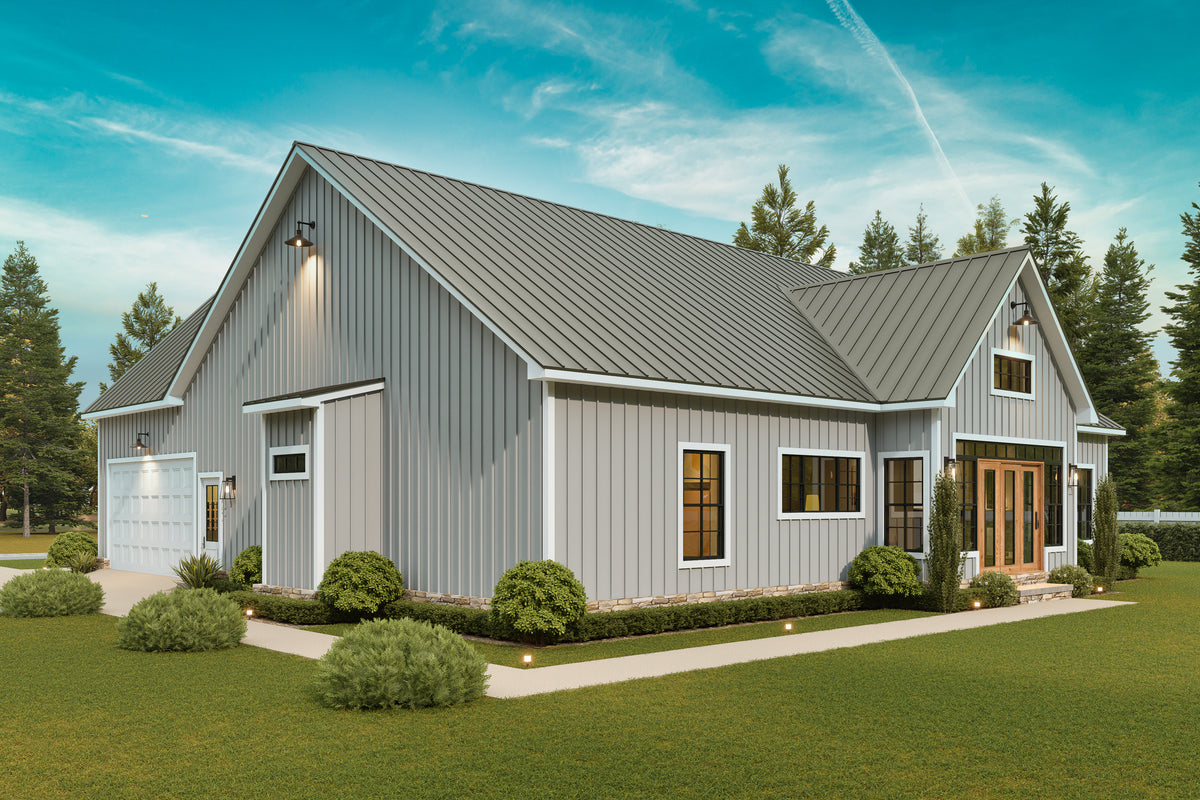 A7683-A Modern Farmhouse, 3 Bedrooms, 3.5 Bathrooms | Whitemoore A House Plan Exterior-11