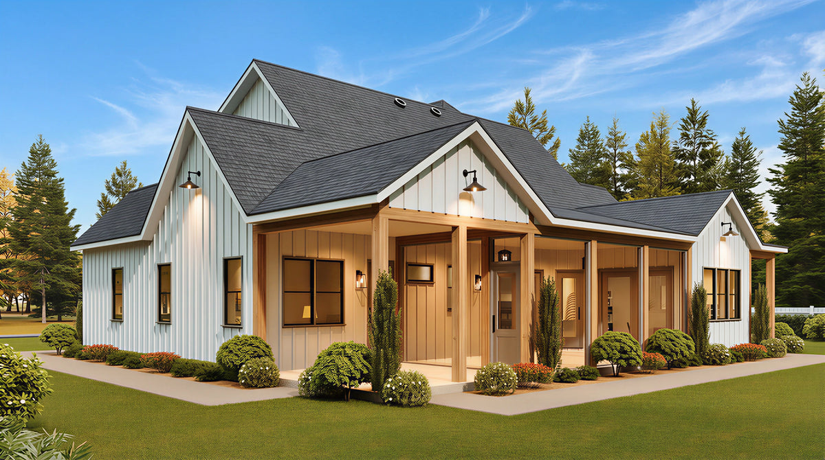A8484-A Bluefern Valley Main Image Exterior 3beds, 3 baths modern farmhouse Plan