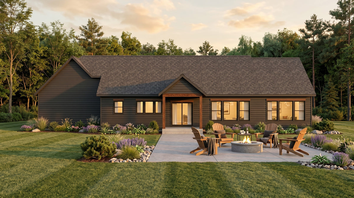 AJ8451-A Modern Farmhouse, 3 Bedrooms, 2 Bathrooms | Plan 1073 House Plan Exterior-3