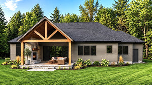 AJ8342-A Modern Farmhouse, 2 to 3 Bedrooms, 3.5 Bathrooms | Plan 1071 House Plan Exterior-5