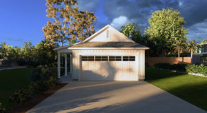 Spacious 2-Car Garage with Workshop and Covered Front Porch