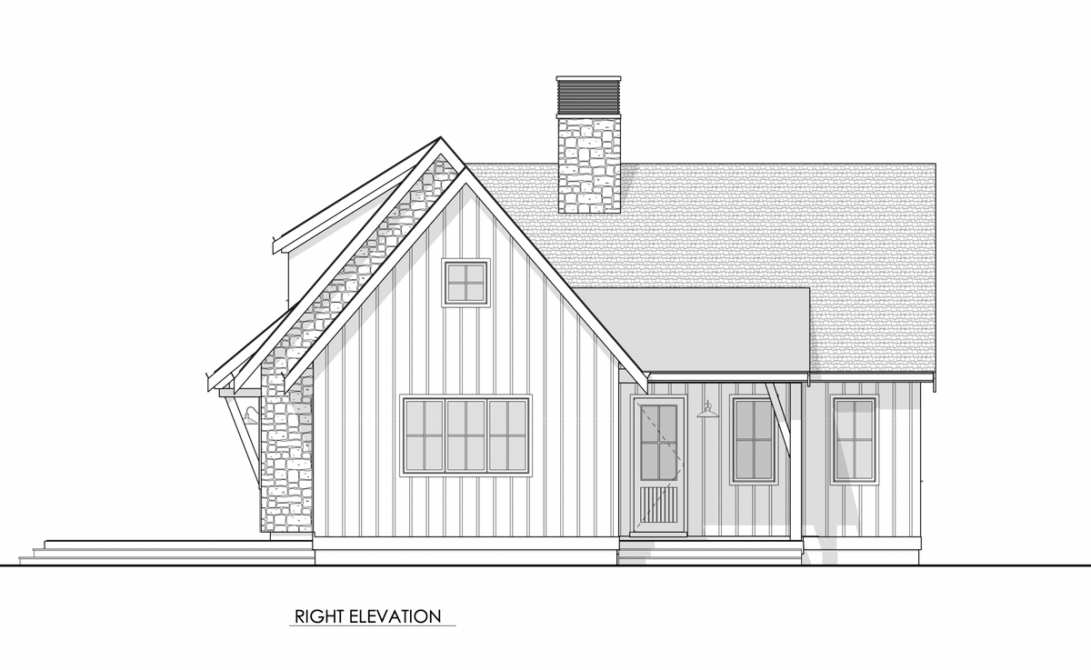 One Story Craftsman cottage House with Two Bedrooms