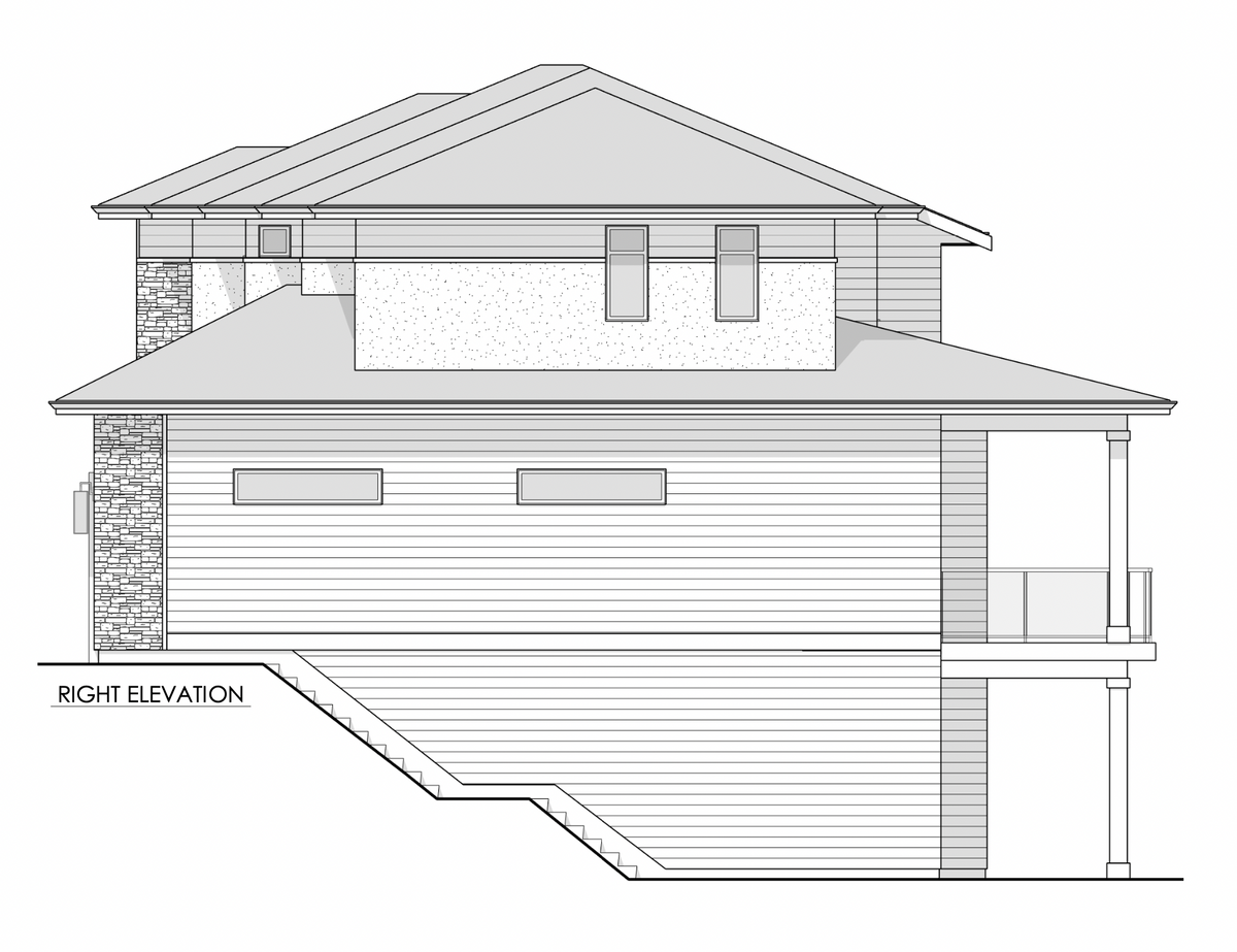 Two Story Contemporary House with an Island Kitchen - 2622 Sq ft.