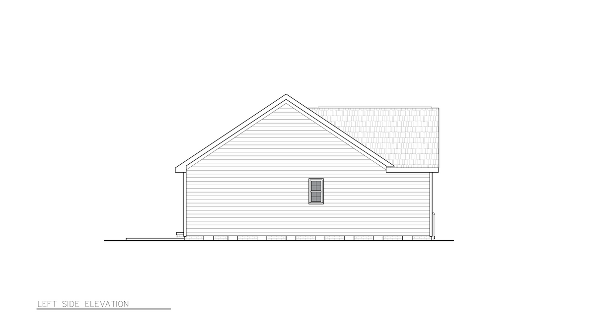 A8187-A Robbie House Plan, 3 Bedrooms, 2 Bathrooms | Country House Left Elevation