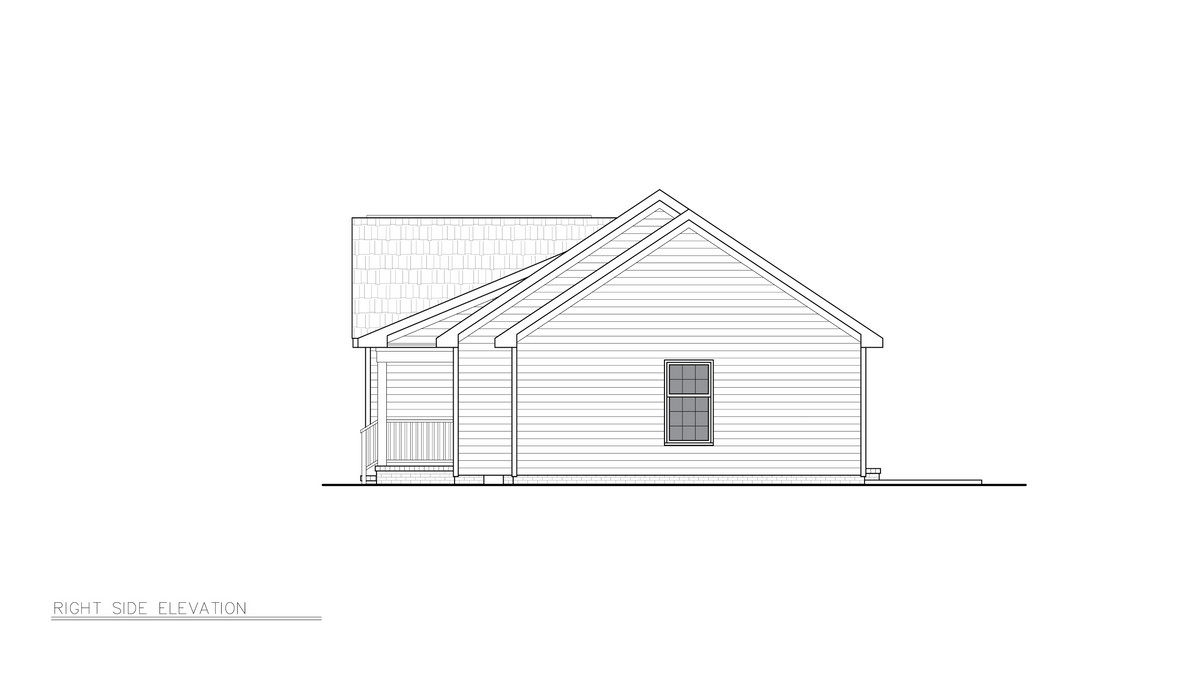 A8187-A Robbie House Plan, 3 Bedrooms, 2 Bathrooms | Country House Right Elevation