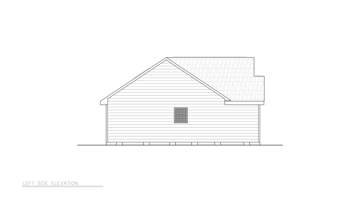 ST25083 Ross 3 Bedrooms, 2 Bathrooms, Ranch Style House Plan Left Side Elevation