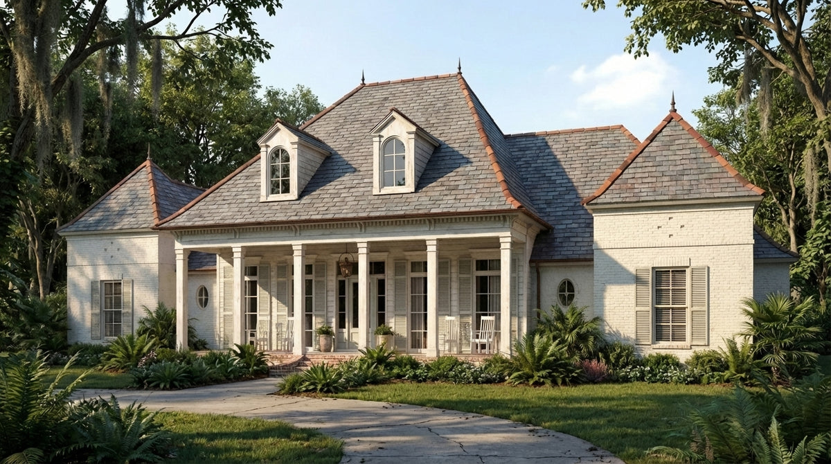 C653-A Acadian House, 4 Bed, 3.5 Bath | Royal Oaks House Plan Exterior-3