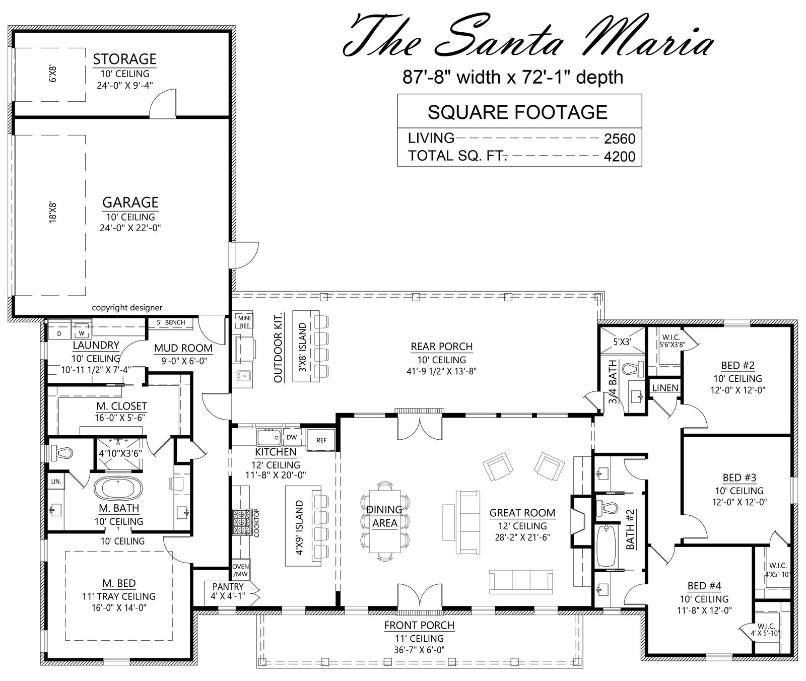 Santa Maria House Plan - Archival Designs House Plans