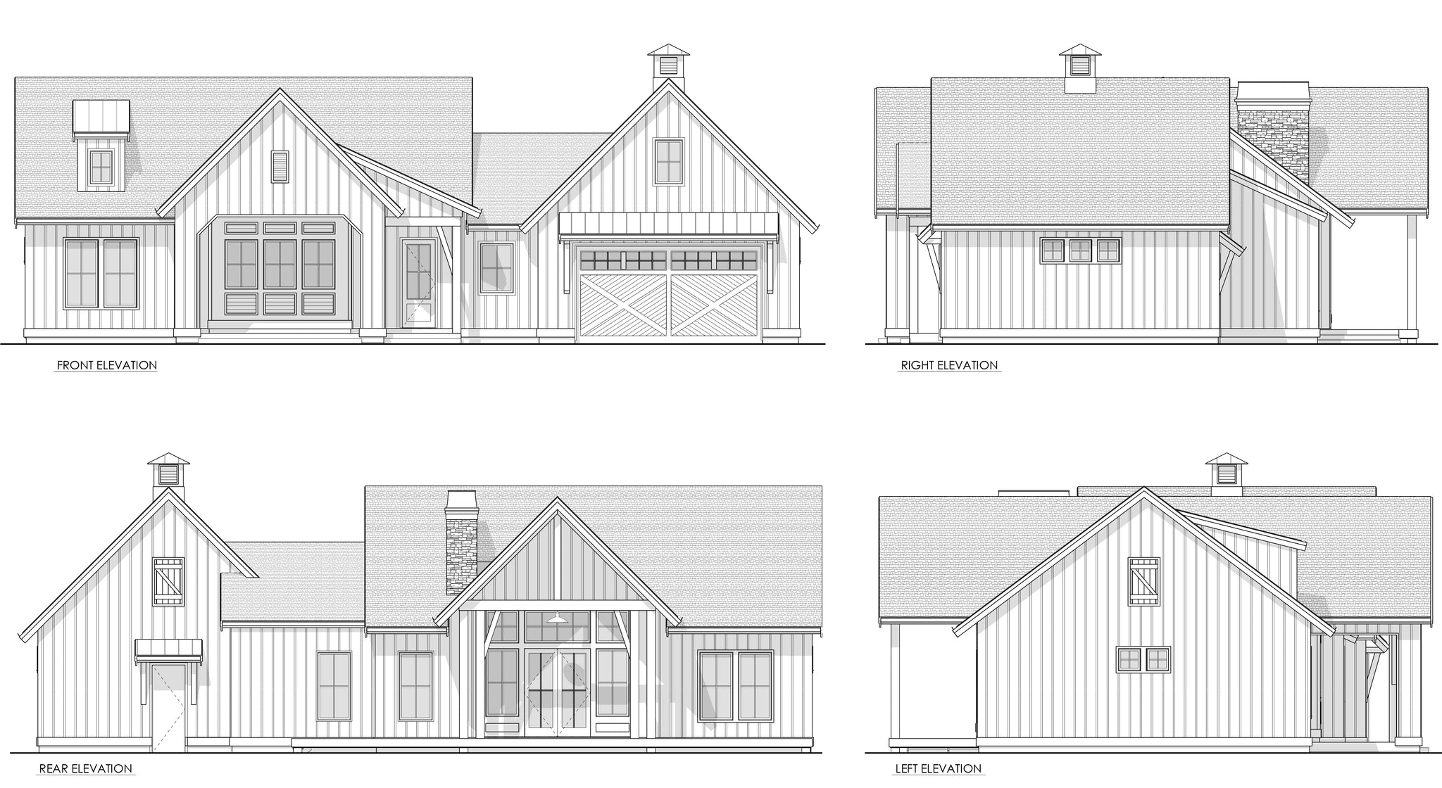 One-Story Modern Farmhouse Under 1,500 Square Feet with Vaulted Interior