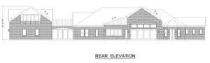 F8061-A Hill Country House, 3 Bedrooms, 3 Bathrooms, 2 Half Bathrooms | Shady Valley Rear Elevation