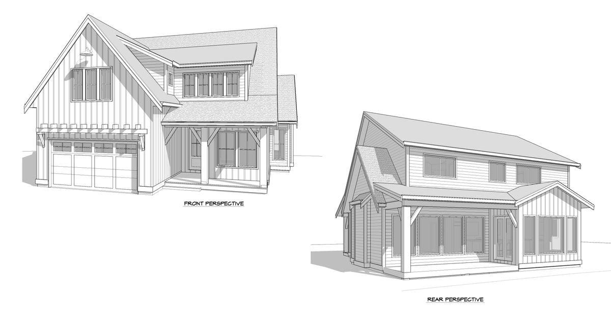 Spacious Two-Story Farmhouse Plan with Modern Features- 2678 sq.ft