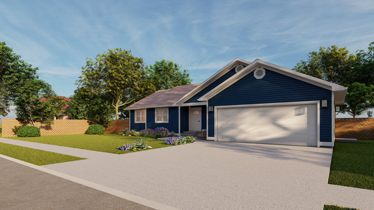 AO8483-A Traditional House, 3 to 5 Bedrooms, 2.5 to 3.5 Bathrooms | Simpson House Plan Exterior-2