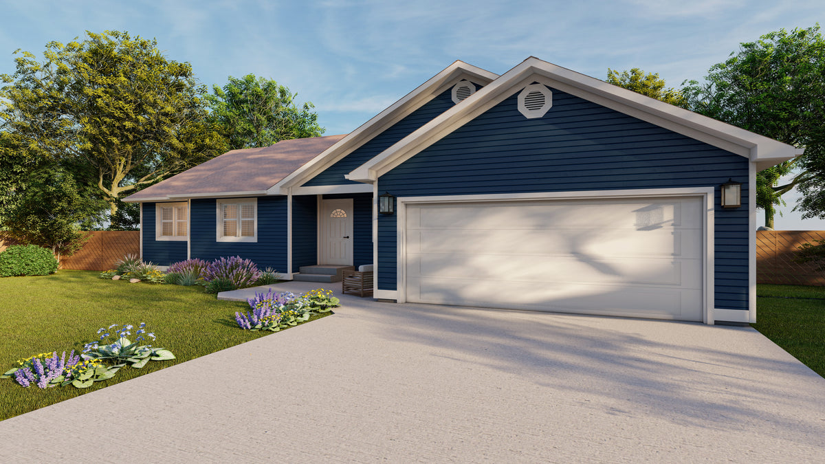 AO8483-A Traditional House, 3 to 5 Bedrooms, 2.5 to 3.5 Bathrooms | Simpson House Plan Exterior-3