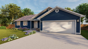 AO8483-A Traditional House, 3 to 5 Bedrooms, 2.5 to 3.5 Bathrooms | Simpson House Plan Exterior-3