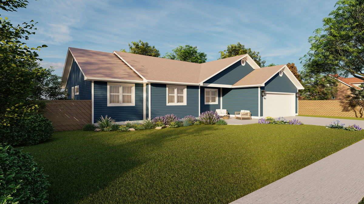 AO8483-A Traditional House, 3 to 5 Bedrooms, 2.5 to 3.5 Bathrooms | Simpson House Plan Exterior-4