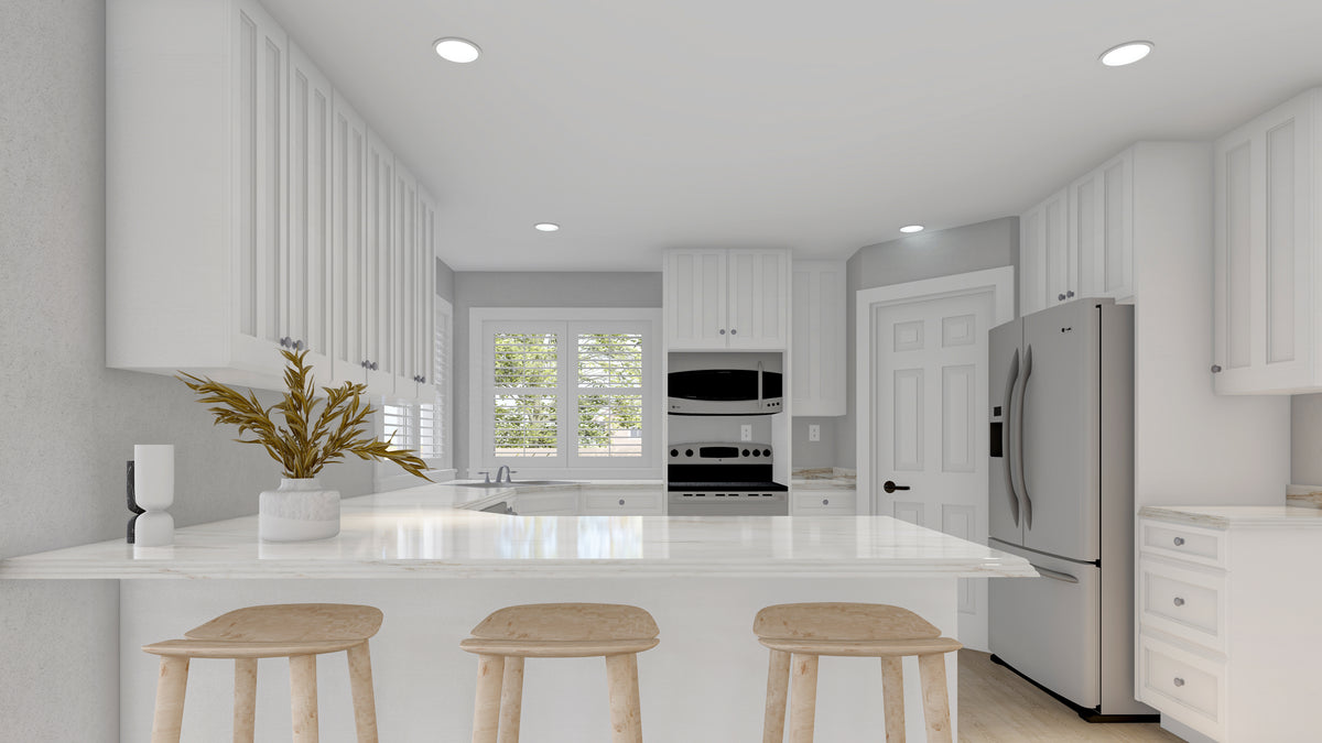 AO8483-A Traditional House, 3 to 5 Bedrooms, 2.5 to 3.5 Bathrooms | Simpson House Plan Eating Bar