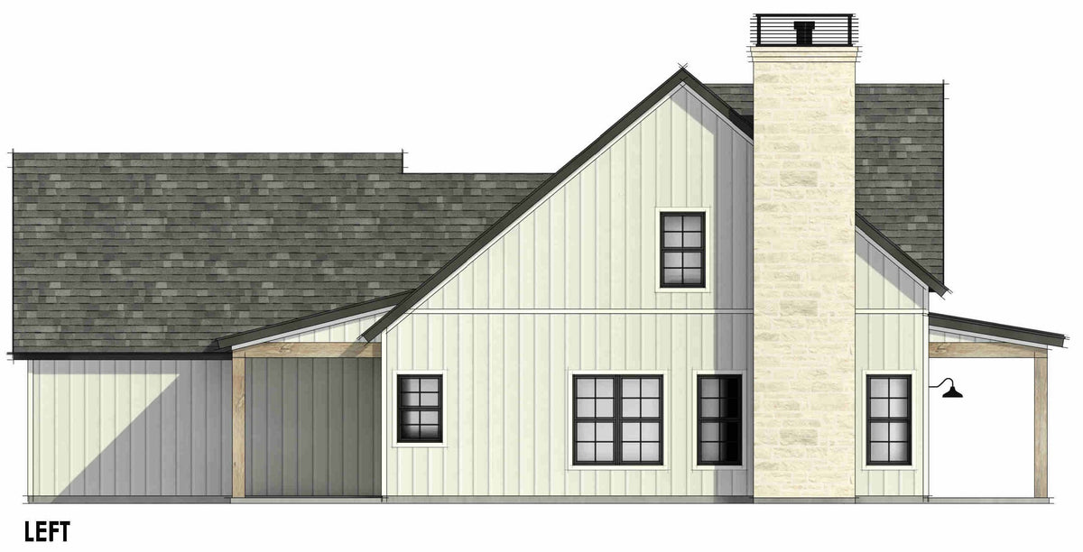 Country House, 3 Beds, 2.5 Baths | Plan SM158 Left CAD
