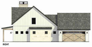 Country House, 3 Beds, 2.5 Baths | Plan SM158 Right CAD