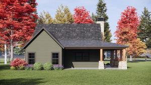 R7481-A Country Mountain House, 3 Beds, 2 Baths | Plan SM159 Exterior-7