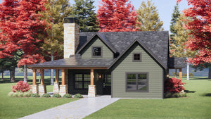 R7481-A Country Mountain House, 3 Beds, 2 Baths | Plan SM159 Exterior-4