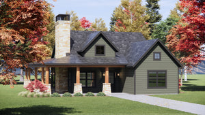 R7481-A Country Mountain House, 3 Beds, 2 Baths | Plan SM159 Exterior-5