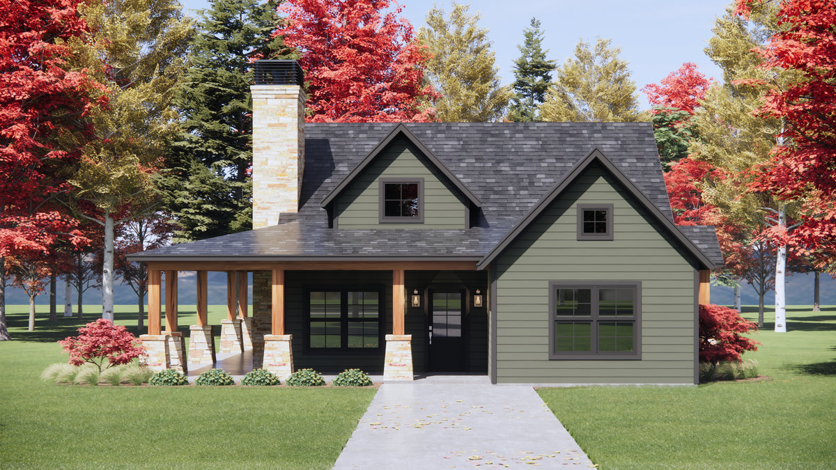 R7481-A Country Mountain House, 3 Beds, 2 Baths | Plan SM159 Exterior-6