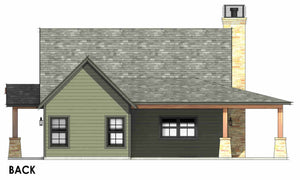 R7481-A Country Mountain House Back CAD, 3 Beds, 2 Baths | Plan SM159 