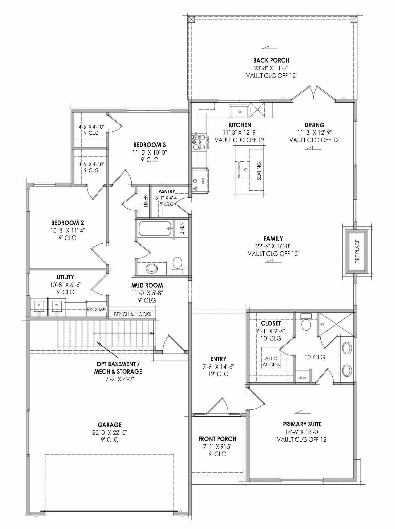 R7482-A Contemporary House, 3 Bed, 2 Bath | Plan SM164 Exterior-1
