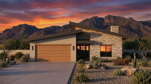 R7482-A Contemporary House, 3 Bed, 2 Bath | Plan SM164 Exterior-8