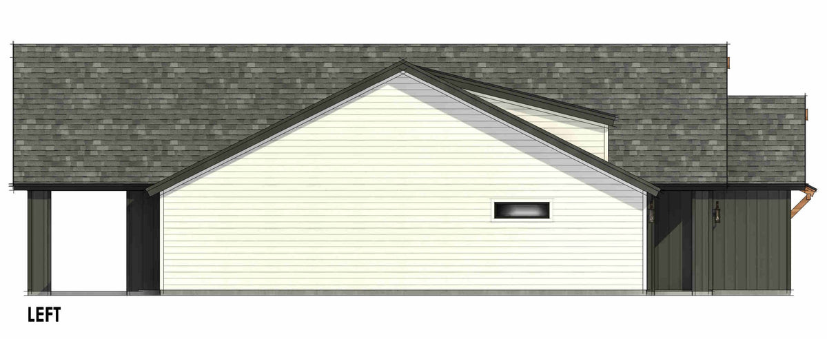 R7944-A Modern Farmhouse, 3 Bedrooms, 2 Bathrooms | SM165 Left CAD
