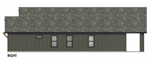 R7944-A Modern Farmhouse, 3 Bedrooms, 2 Bathrooms | SM165 Right CAD