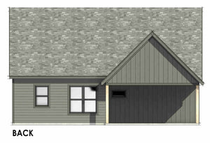 R8040-A Modern Farmhouse, 3 Bedrooms, 2 Bathrooms | SM166B Back CAD